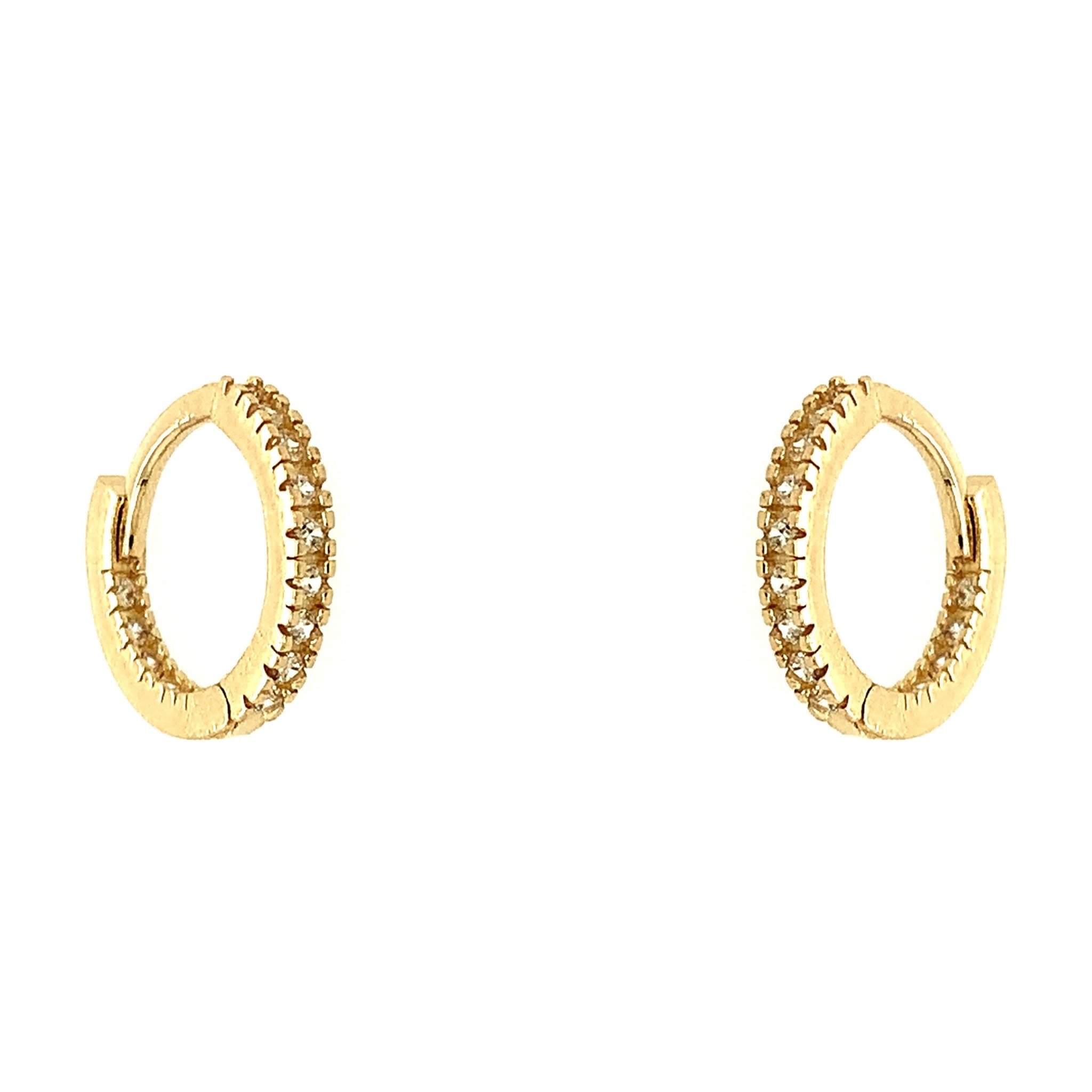 30557 14K YELLOW GOLD CUBIC ZIRCONIA HUGGIES