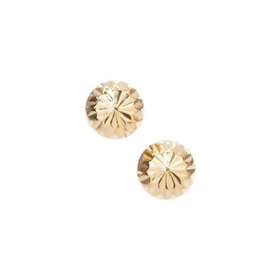 30545 14K YELLOW GOLD 6MM DIAMOND CUT HALF BALL  SCREW BACK STUDS