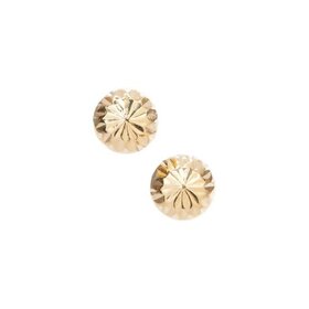 30543 14K YELLOW GOLD 4MM DIAMOND CUT HALF BALL PUSH BACK STUDS