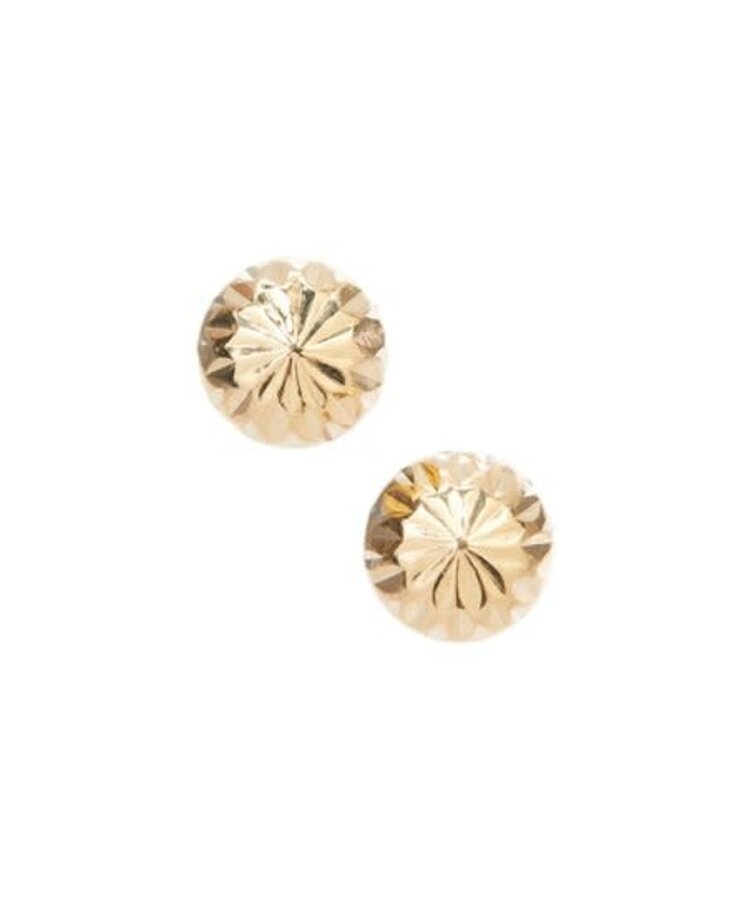 30543 14K YELLOW GOLD 4MM DIAMOND CUT HALF BALL PUSH BACK STUDS