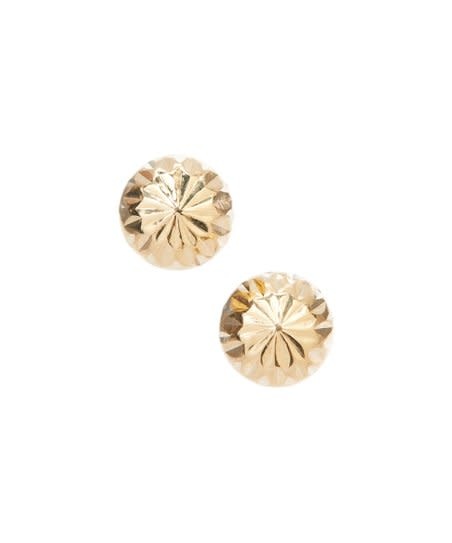 30546 14K YELLOW GOLD 6.8MM DIAMOND CUT BALL STUDS