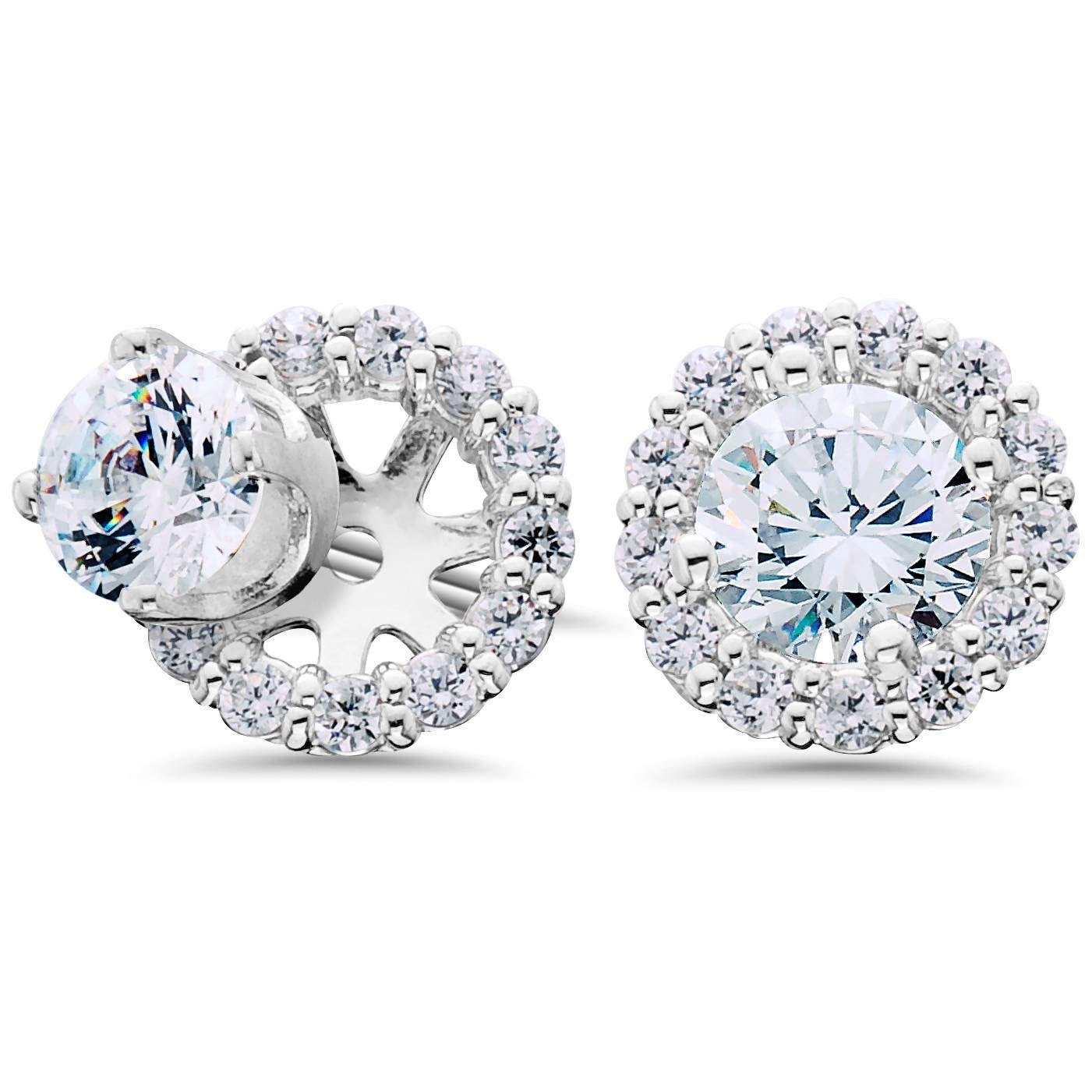30087 14K WHITE GOLD .45TCW DIAMOND JACKETS ONLY