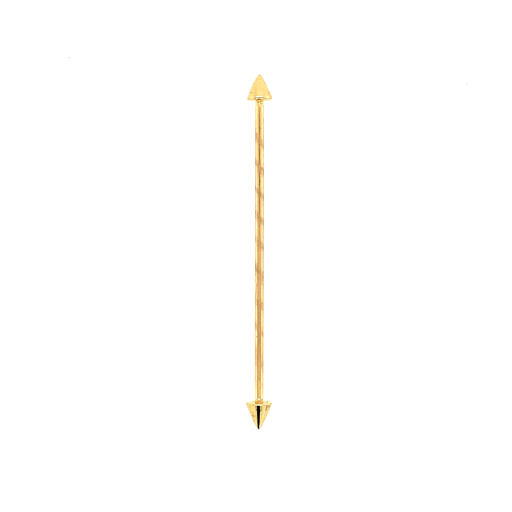 30577 14K YELLOW GOLD ARROW INDUSTRIAL BAR EARRING