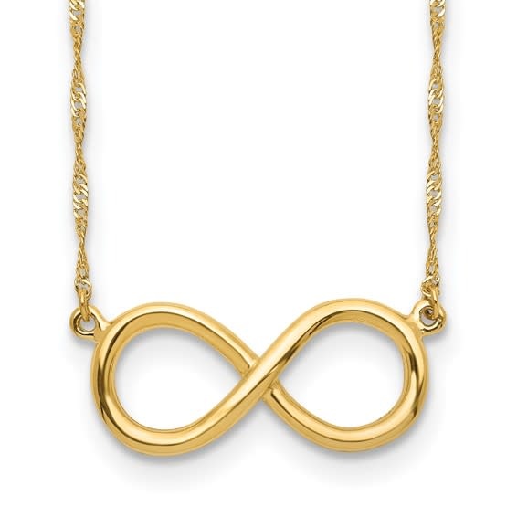 60040 14K YELLOW GOLD HIGH POLISH INFINITY NECKLACE