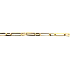 20099 14K YELLOW GOLD 5MM 7.5" SMALL AND LARGE PAPER CLIP LINK BRACELET