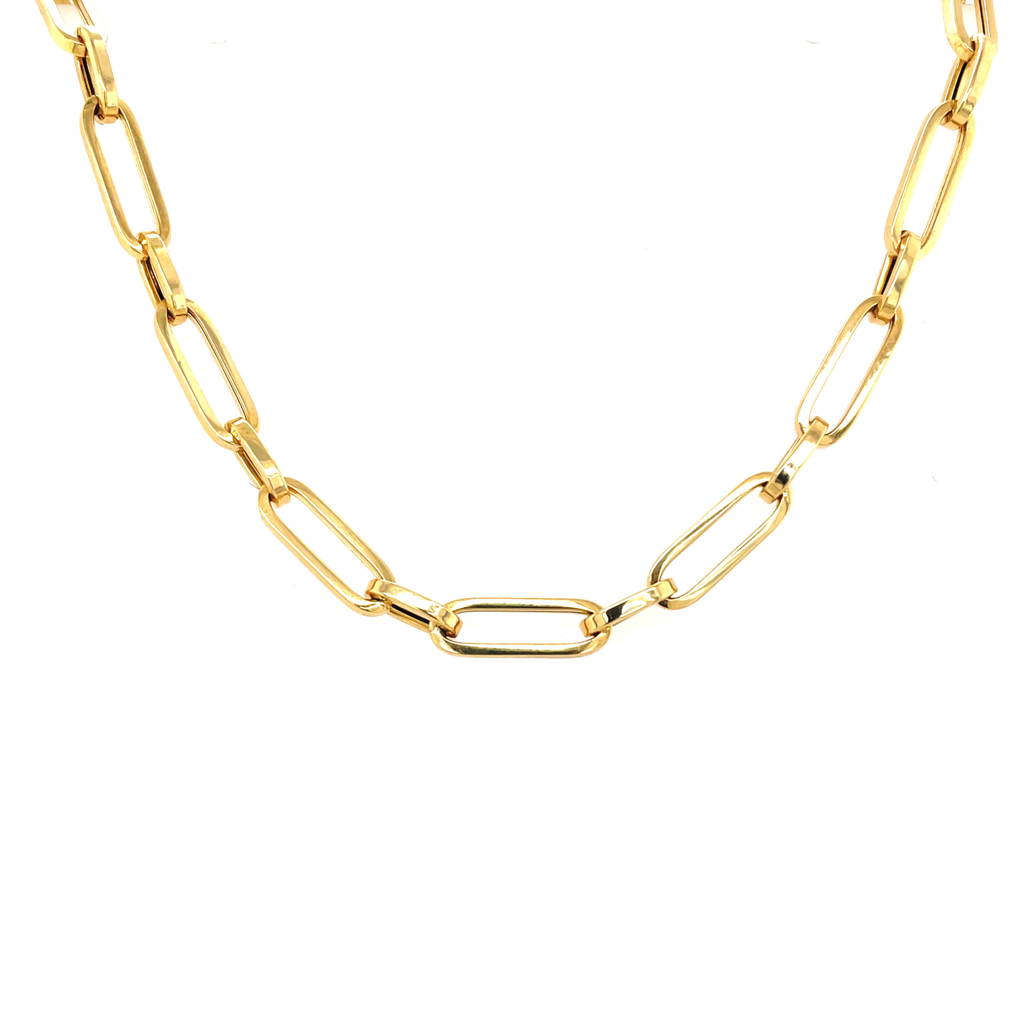 60042 14K YELLOW GOLD 5MM 18" PAPER CLIP SMALL AND LARGE LINK NECKLACE