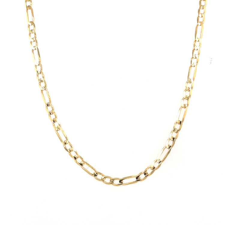 50157 14K YELLOW GOLD 2.5MM 18" FIGARO LINK CHAIN