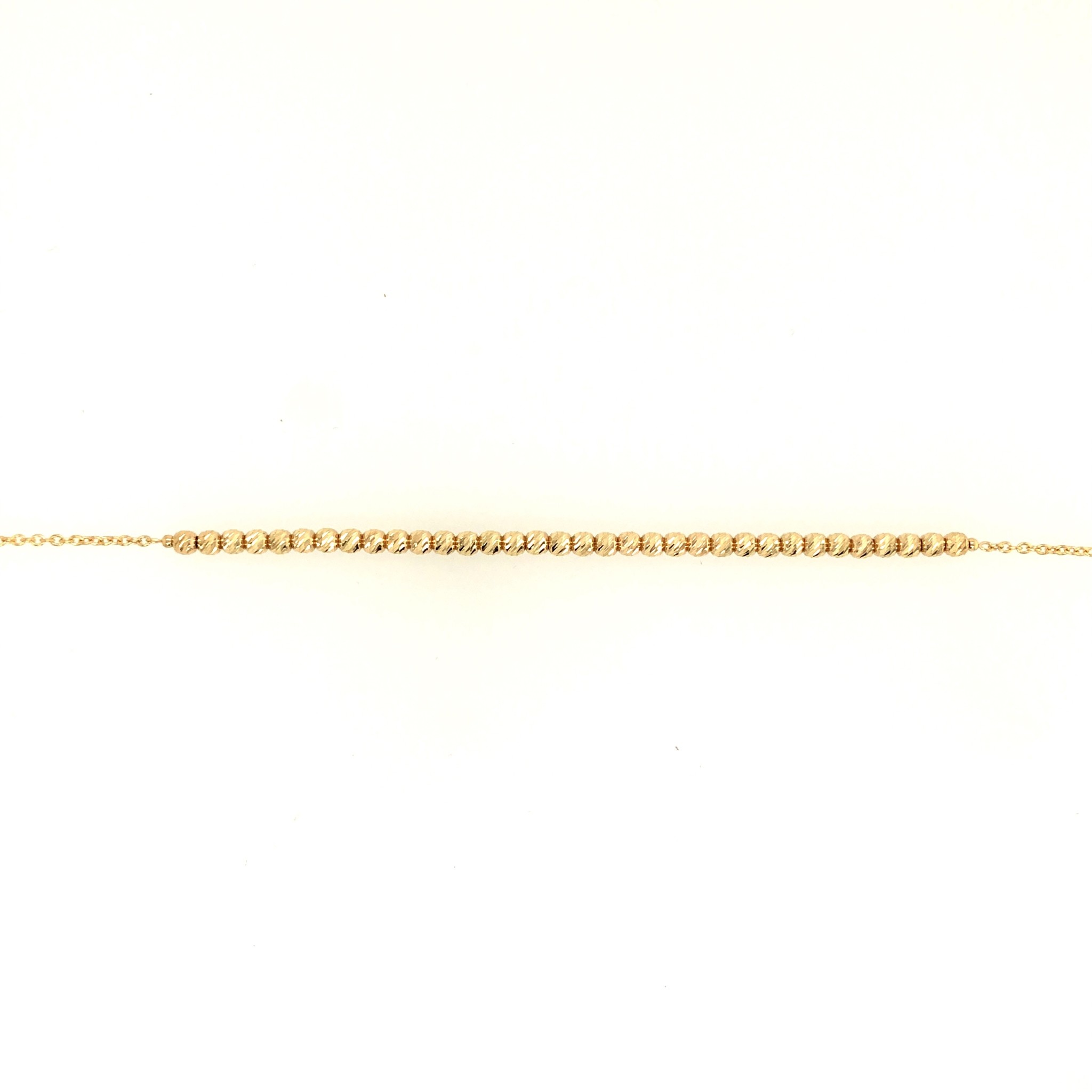 20105 14K YELLOW GOLD MOON CUT BEADS BRACELET