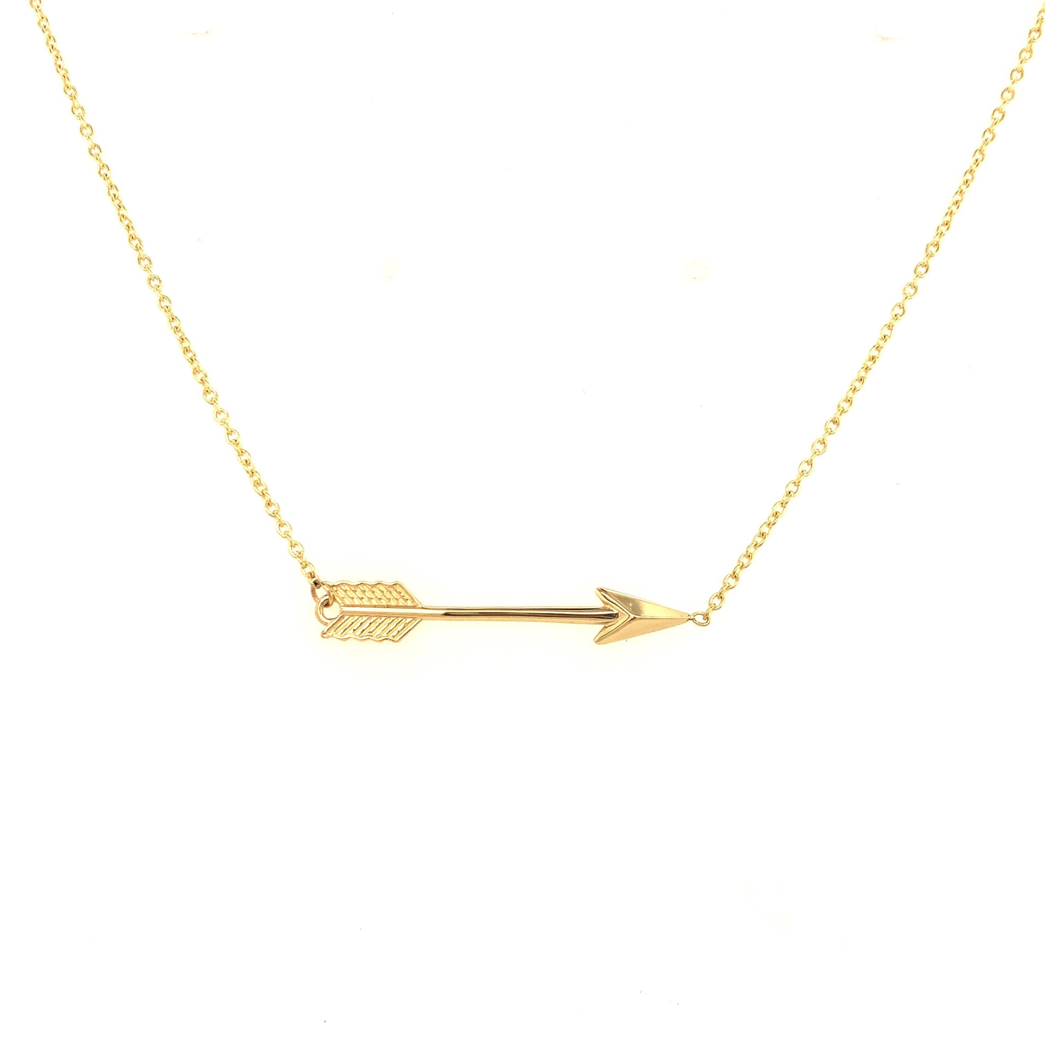 60093 14 YELLOW GOLD HIGH POLISH ARROW NECKPIECE