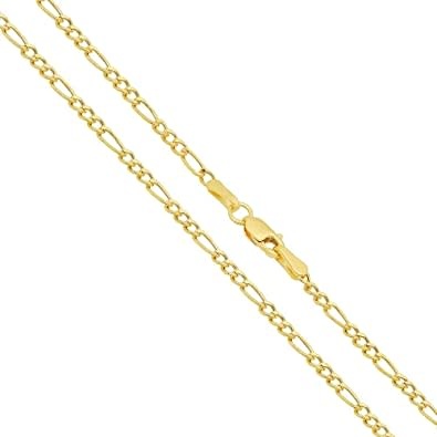 50163 14K YELLOW GOLD 16'' FIGARO LINK CHAIN 1.65''