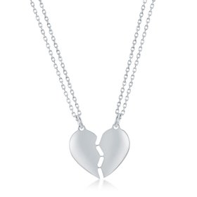 L-3622 Sterling Silver Brakeable Heart Necklace