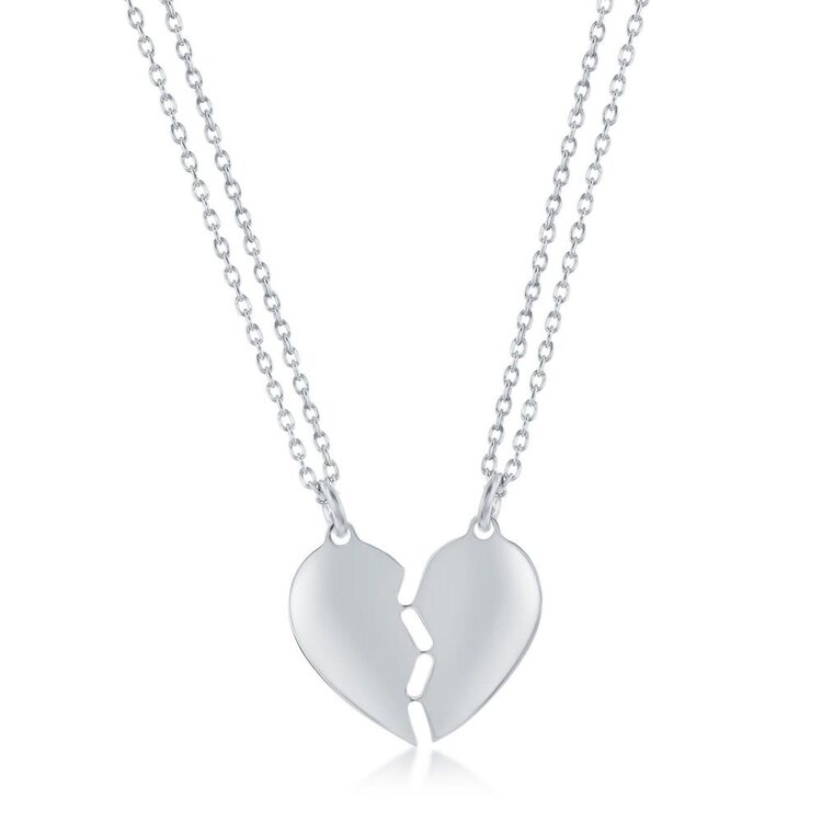L-3622 Sterling Silver Brakeable Heart Necklace