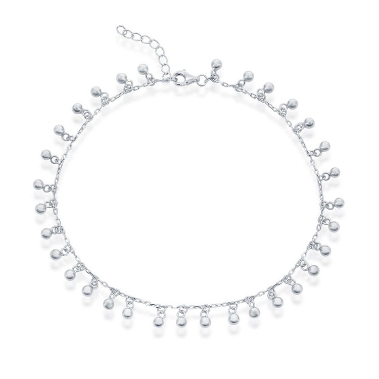 20127 14K WHITE GOLD FIGARO LINK ANKLET BRACELET
