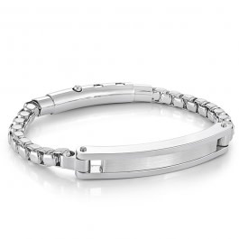 SMB410 ITALGEM STAINLESS STEEL ROUNDED BOX LINK ID ADJUSTABLE BRACELET SMB410 ITALGEM STAINLESS STEEL ROUNDED BOX LINK ID ADJUSTABLE BRACELET