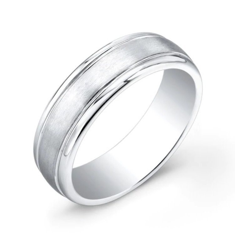 CC01 COBALT CHROMO BRUSHED CENTER POLISHED  EDGES  BAND SIZE 10