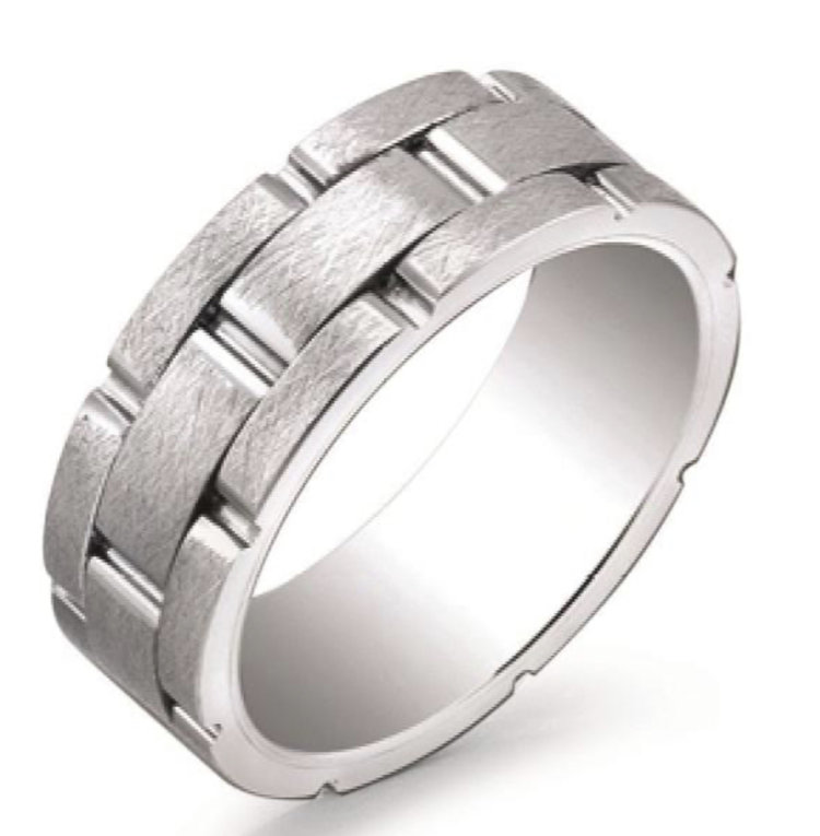 ST01 SUPER TITANIUM TUNGSTEN BRUSHED FINISH 8MM MENS BAND SIZE 10