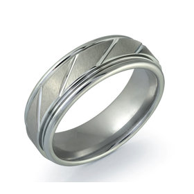 TC30 TUNGSTEN CARBIDE 7 MM DIAMOND SHAPE CUT  BAND SIZE 10