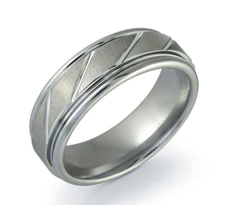 TC30 TUNGSTEN CARBIDE 7 MM DIAMOND SHAPE CUT  BAND SIZE 10