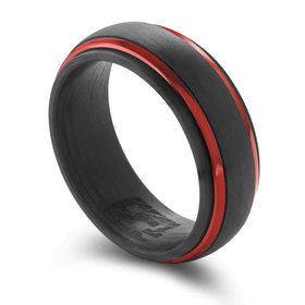 CF7 RED IP ALUMINIUM CARBON FIBRE 8MM BAND SIZE 10