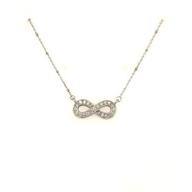 60047 14K WHITE GOLD .33TCW DIAMOND INFINITY NECKLACE