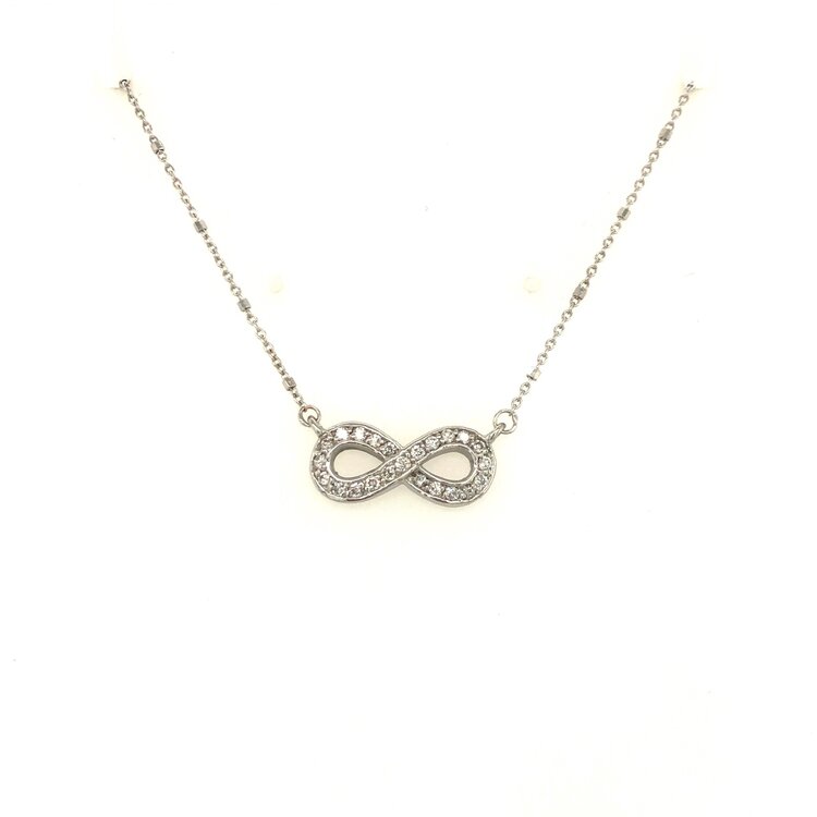 60047 14K WHITE GOLD .33TCW DIAMOND INFINITY NECKLACE