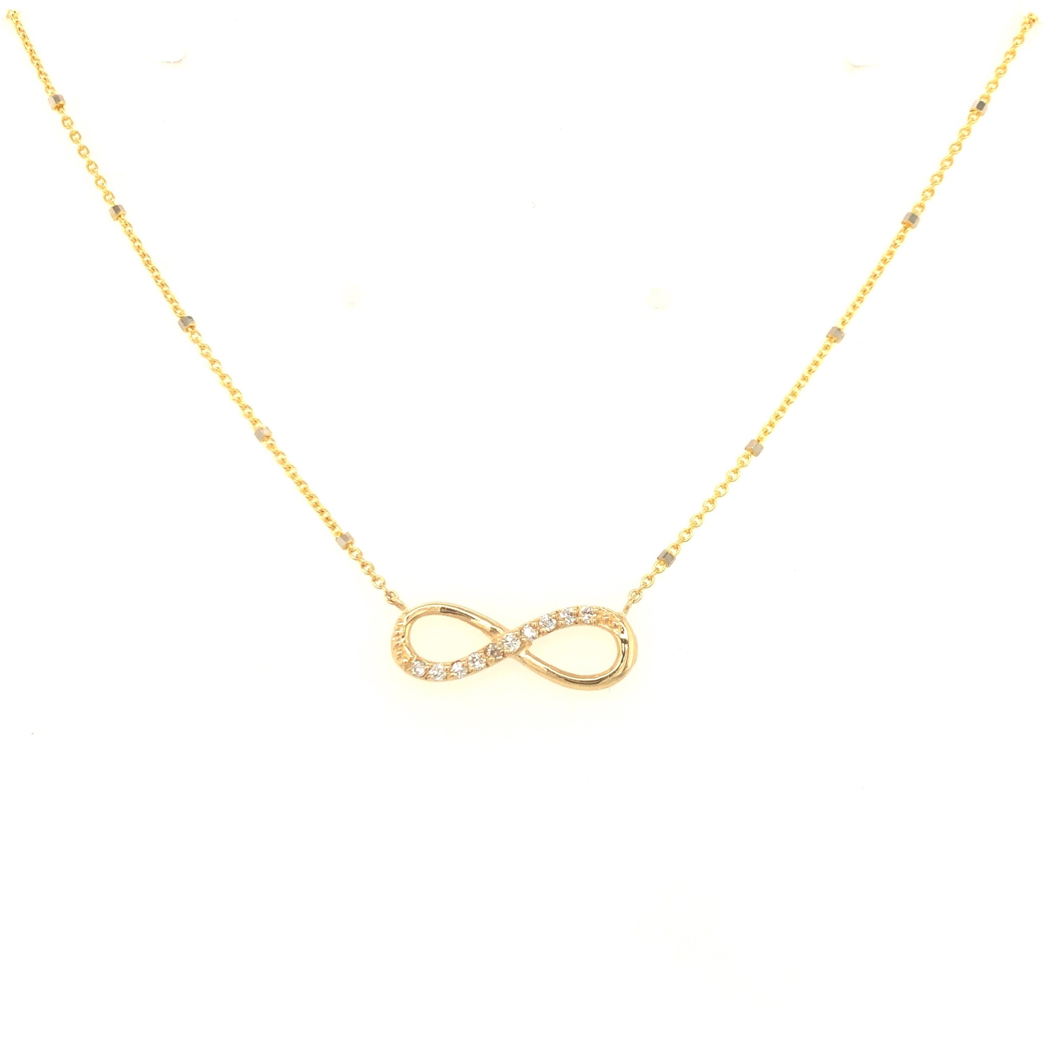 60048 14K YELLOW GOLD HALFWAY .15TCW DIAMOND INFINITY NECKLACE