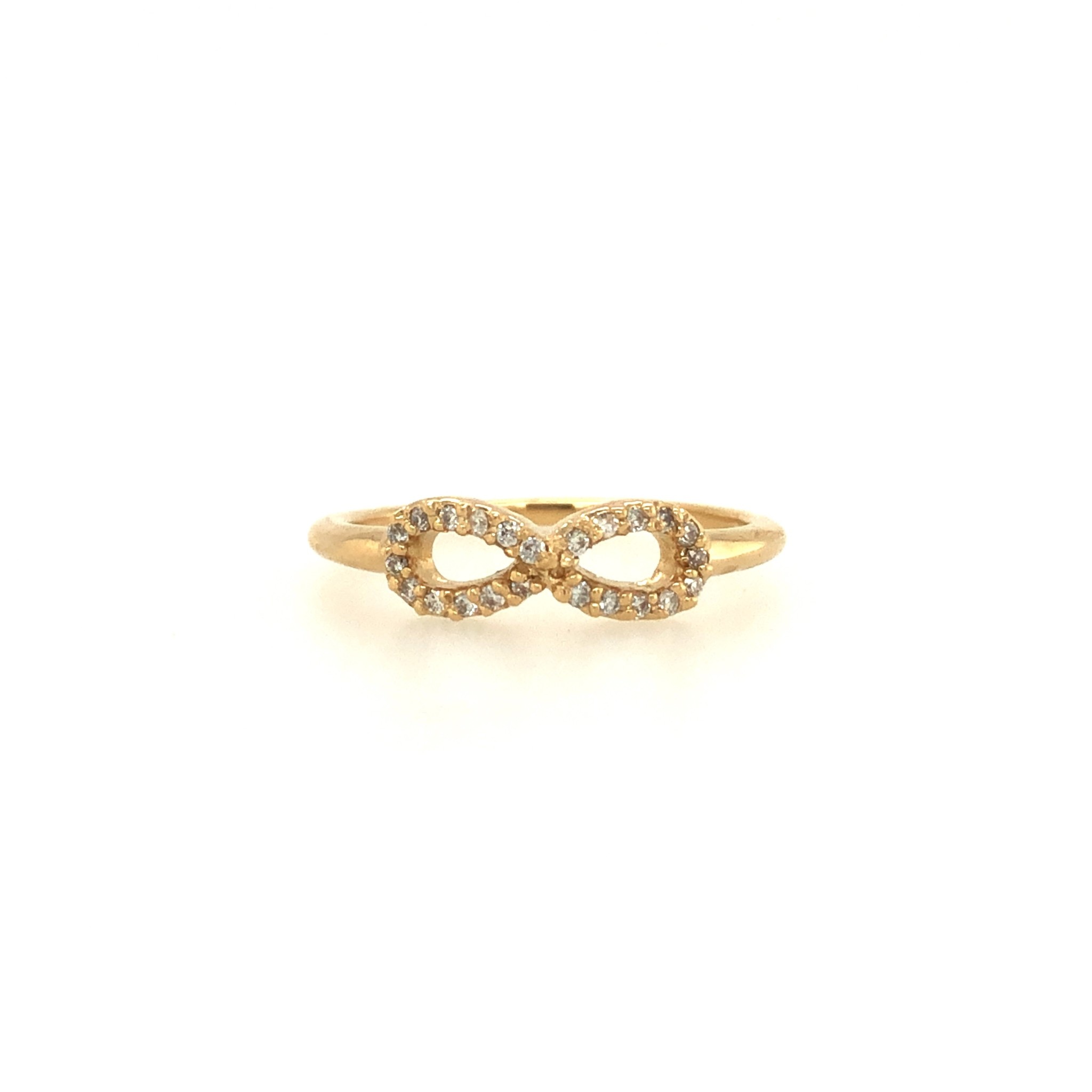 40161 14K YELLOW GOLD DIAMOND OPEN INFINITY DESIGN RING