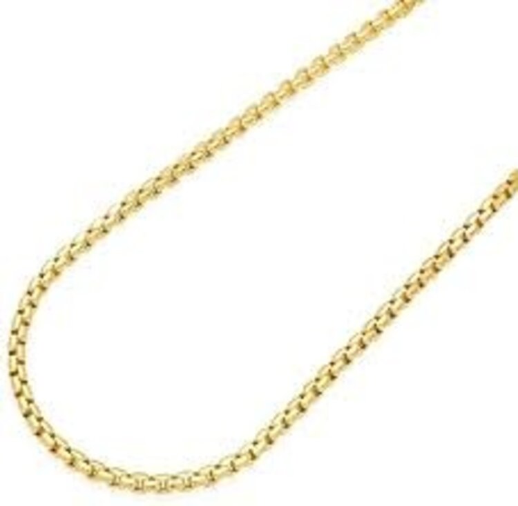 50171 14K 18'' YELLOW GOLD  1.75MM ROUNDED BOX LINK STYLE CHAIN