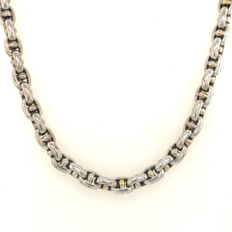 50175 14K 20’’ TWO TONE MECHANIC LINK CHAIN