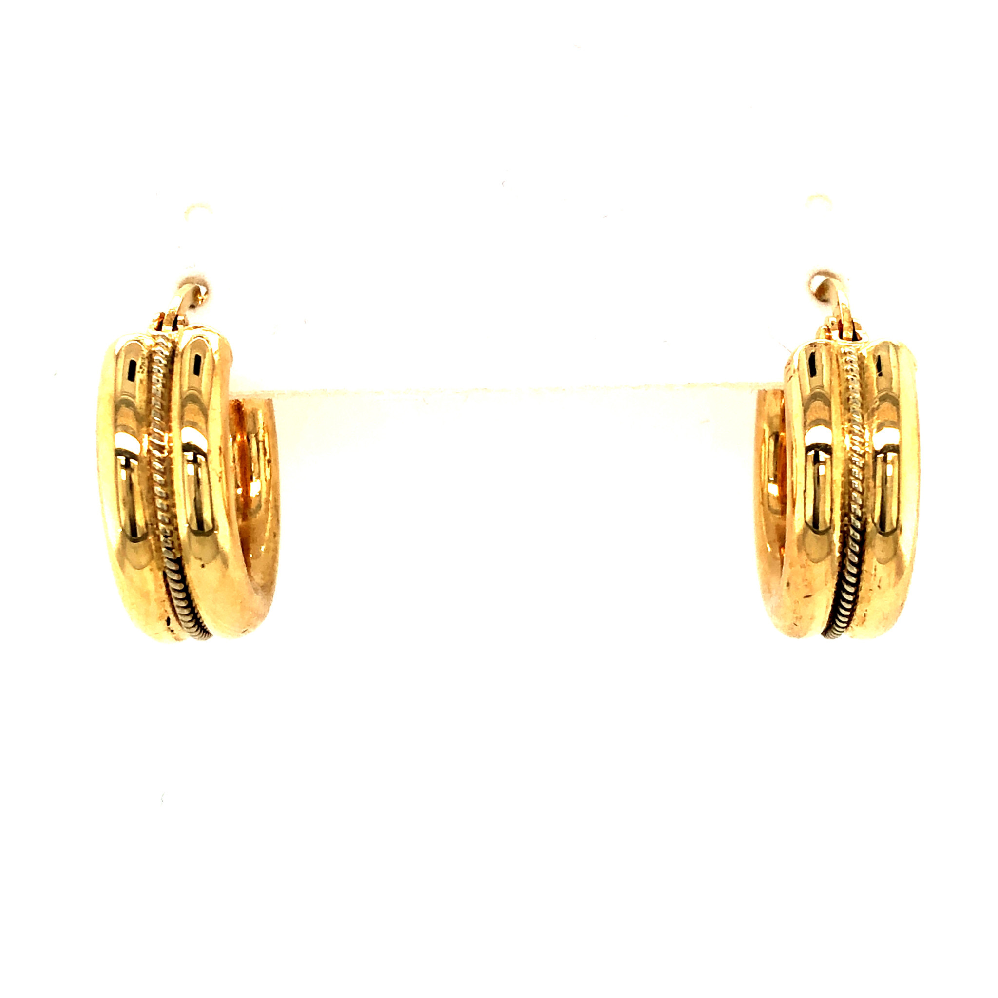 30071 14K YELLOW GOLD DOUBLE TUBE HOOPS