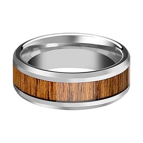 477538 COBALT CHROME AND INLAID WOOD WEDDING 8MM BAND