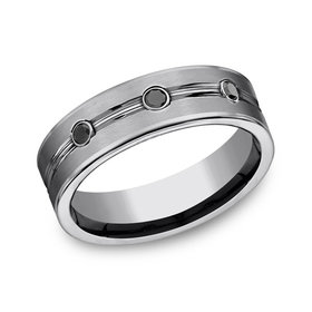 475600 TUNGSTEN DIAMOND MATTE FINISH WEDDING BAND