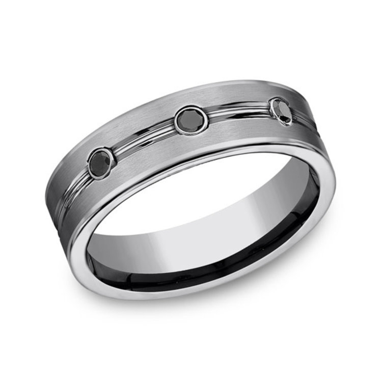 475600 TUNGSTEN DIAMOND MATTE FINISH WEDDING BAND
