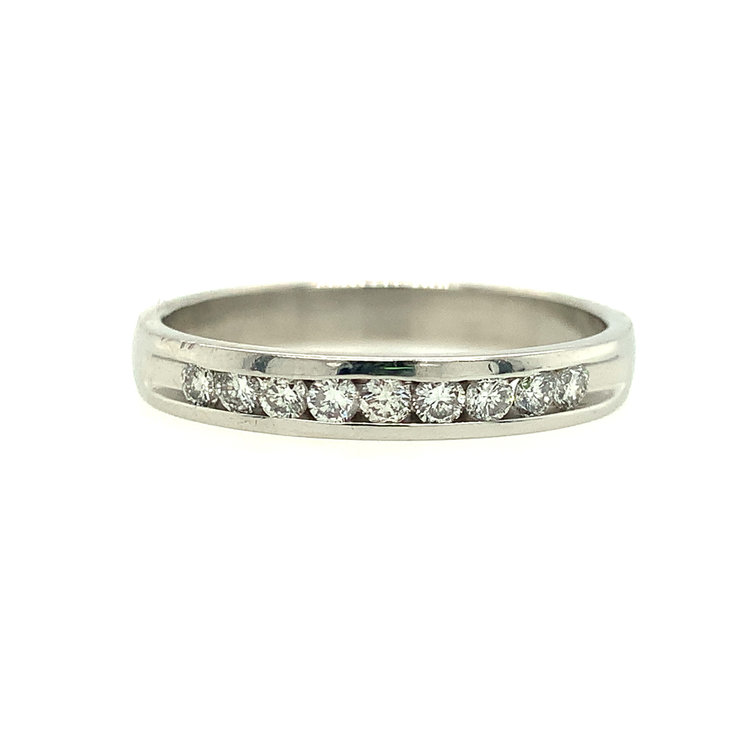 45070 14K.WHITE GOLD DIAMOND INVSISIBLE SET DOUBLE HALO RING