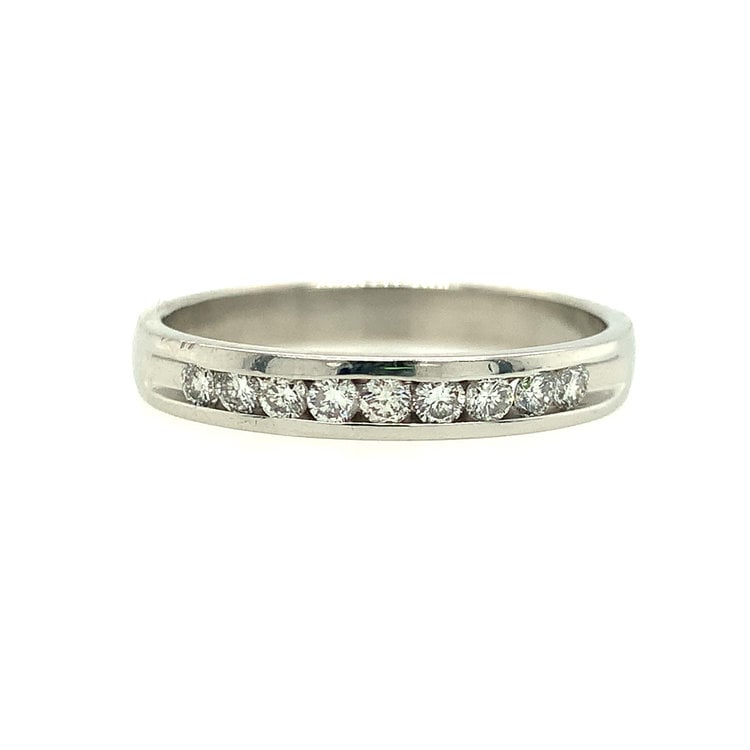 475148 PLATINUM .30TCW ROUND  DIAMOND WEDDING BAND