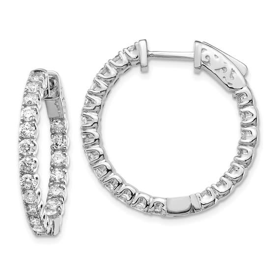30072 14K WHITE GOLD .50TCW DIAMOND HOOPS