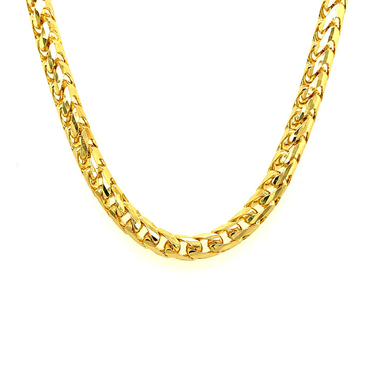 50181 14K YELLOW GOLD 3.8MM 24" FRANCO CHAIN