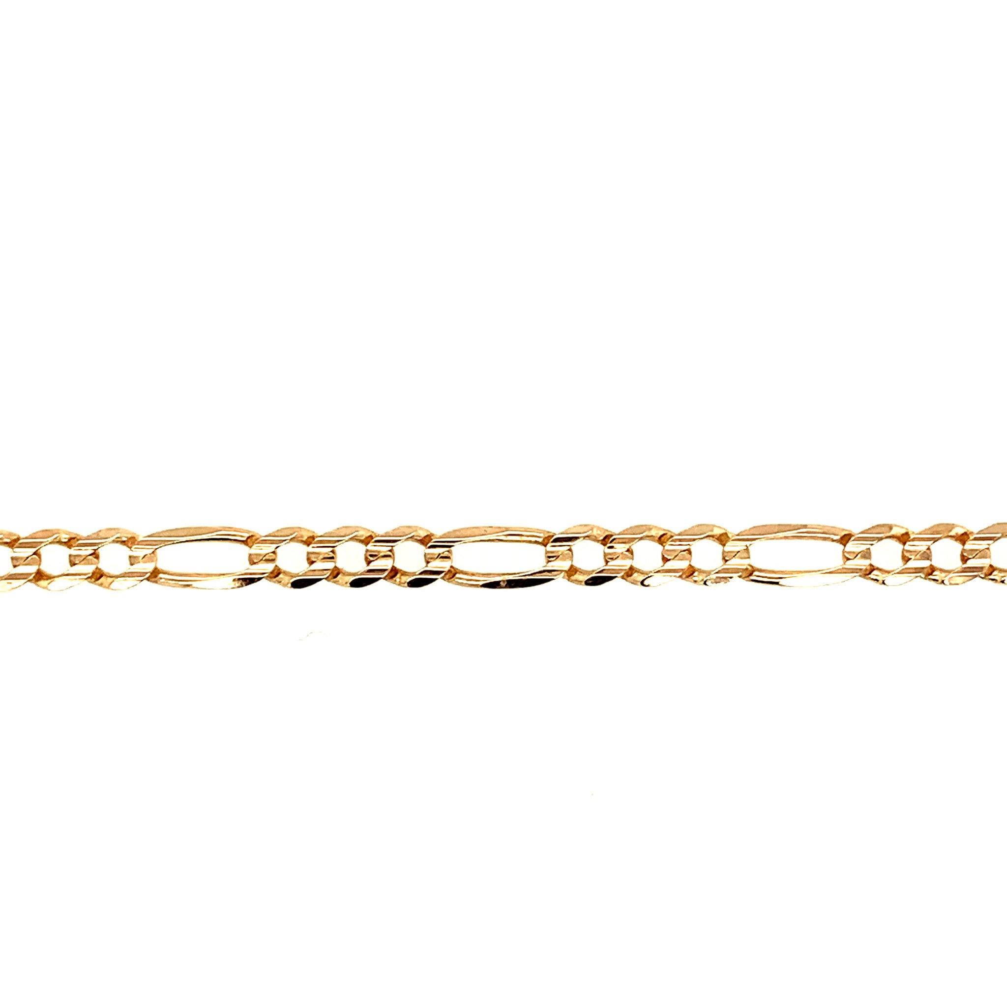 20135 14K YELLOW GOLD 3.7MM 11" FIGARO LINK ANKLET