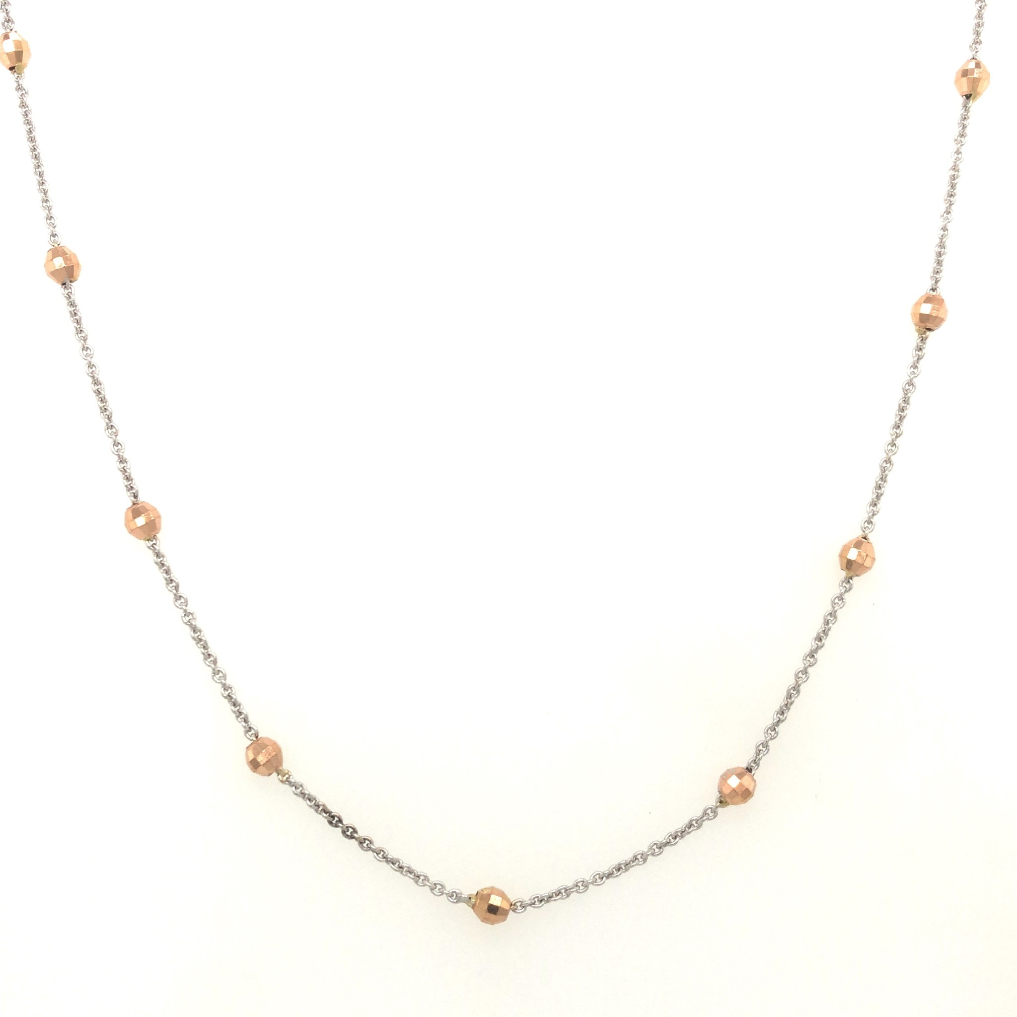 60055 14K 2 TONE DIAMOND CUT BEADS BY THE YARD NECKLACE 60055 14K 2 TONE DIAMOND CUT BEADS BY THE YARD NECKLACE