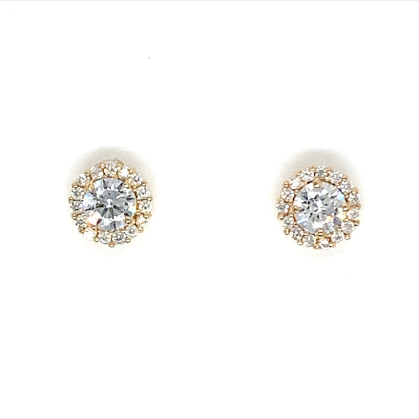 30652 14K YELLOW GOLD ROUND CUBIC ZIRCONIA WITH HALO STUDS 30652 14K YELLOW GOLD ROUND CUBIC ZIRCONIA WITH HALO STUDS