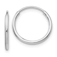 30662 14K WHITE GOLD PLAIN HUGGIES