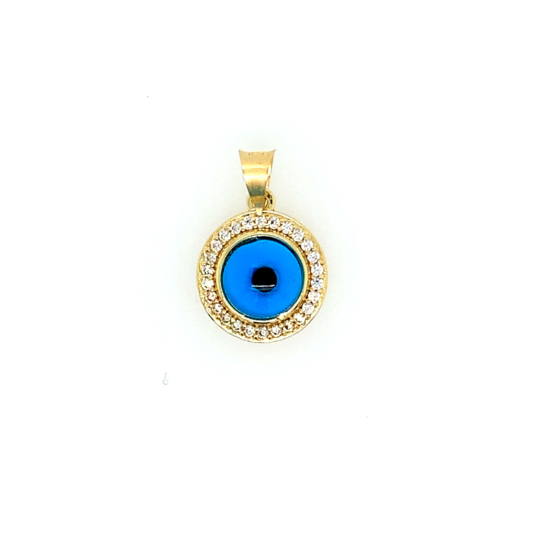 78051 14K YELLOW GOLD EVIL EYE CUBIC ZIRCONIA HALO CHARM 78051 14K YELLOW GOLD EVIL EYE CUBIC ZIRCONIA HALO CHARM
