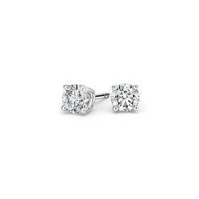 30682 14K WHITE GOLD .80TCW ROUND DIAMOND H SI3 BASKET SET SCREW BACK STUDS