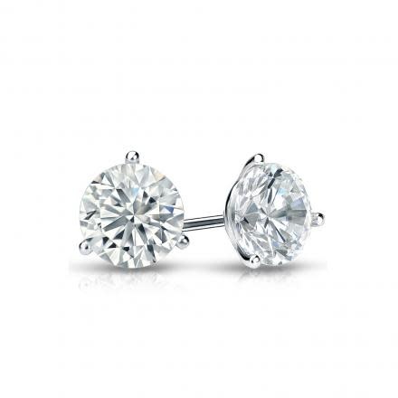 30686 14K WHITE GOLD .58TCW ROUND DIAMOND I I1 MARTINI SET PUSH BACK STUDS