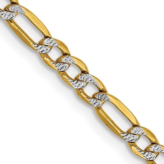 50192 14K 16’’ 2 TONE FIGARO LINK CHAIN 3MM