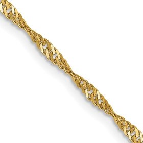 50202 14K 16'' YELLOW GOLD  SINGAPORE LINK CHAIN 1.75MM