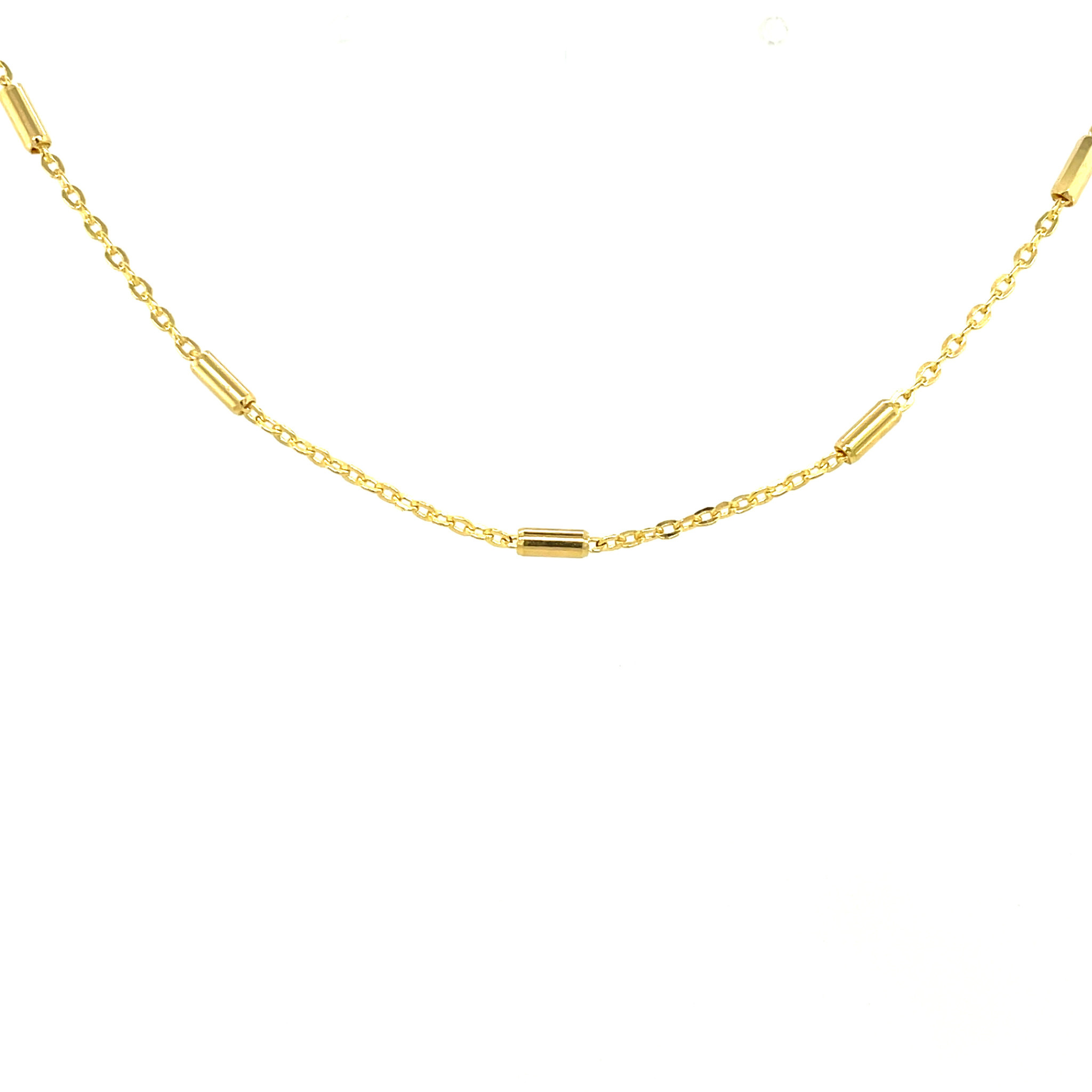 50204 14K YELLOW GOLD 16" BARREL AND CABLE LINK CHAIN
