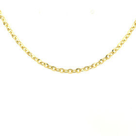 70169 18K YELLOW GOLD HIGH POLISH CROSS WITH 20" THIN  CURB LINK CHAIN