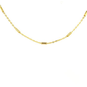 50217 14K YELLOW GOLD 20" BARREL AND CABLE LINK CHAIN