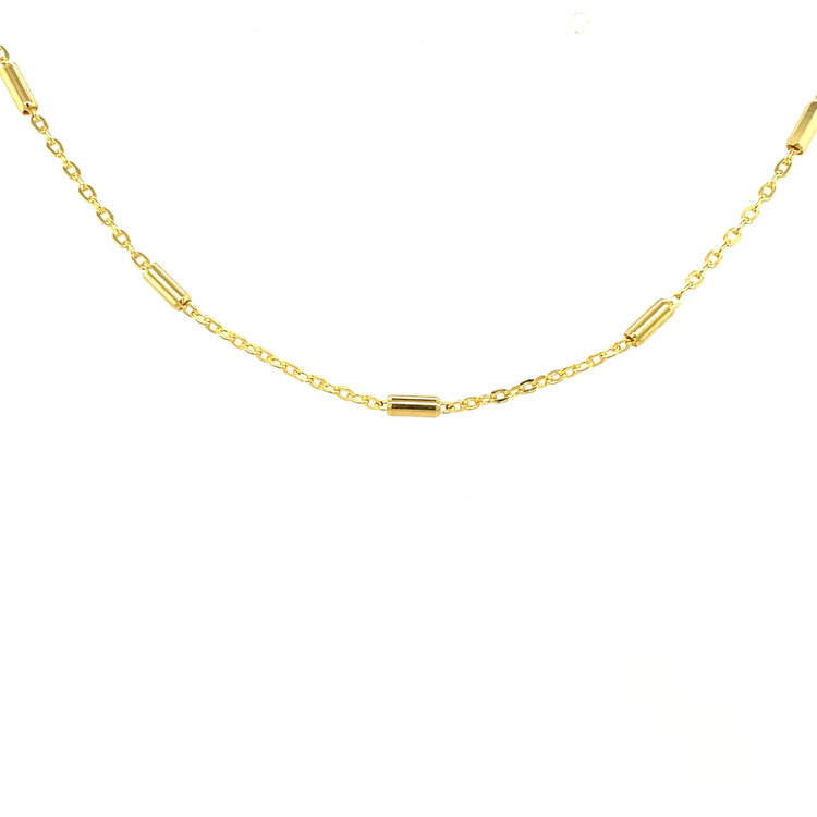 50217 14K YELLOW GOLD 20" BARREL AND CABLE LINK CHAIN